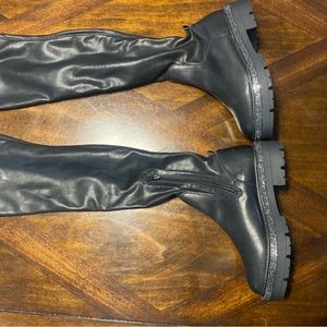 MSRP 169.99$ Steve Madden Womens Black Knee High Boots Shoes 7.5 Medium